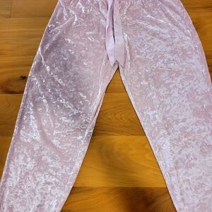 Victoria's Secret Light Pink Velvet Joggers